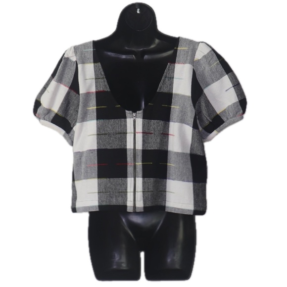 Gingham Puff-Sleeved Blouse (The Odells for Anthropologie) - Picture 2 of 3